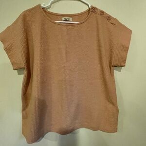 Madewell Textured Blouse in Peach